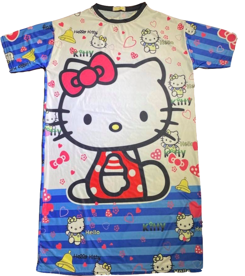 New Hello Kitty Blue Long Dress One Size