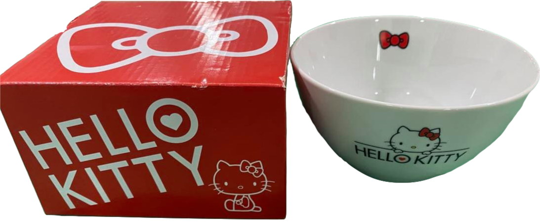 Hello Kitty Ceramic Red and White Bowl