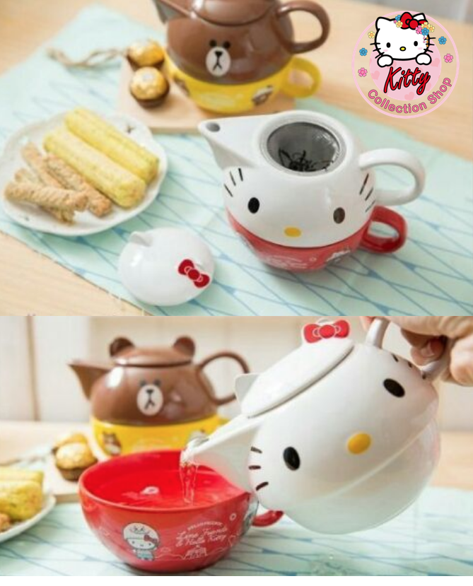 Line Friends Hello Kitty Limited Edition Tea Cup and Pot Set