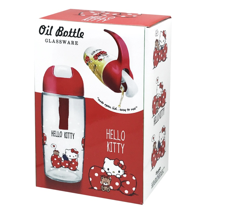 Hello Kitty Glass Oil Bottle With Lid 500ml