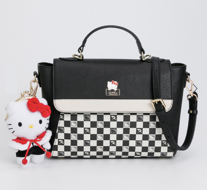 Hello Kitty Arnold Palmer Checkerboard Flap Tote with Long Strap