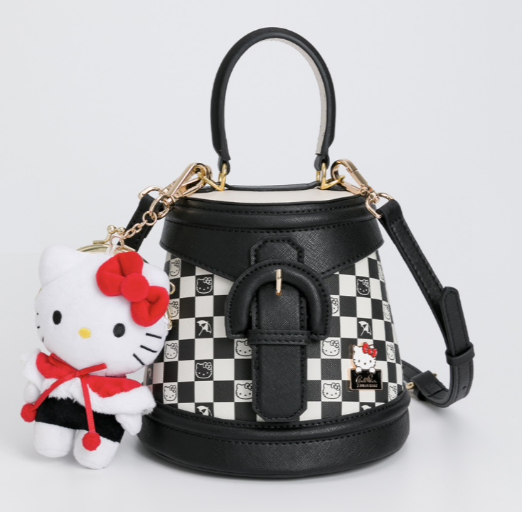 Hello Kitty Arnold Palmer Checkerboard Bucket Bag with Long Strap