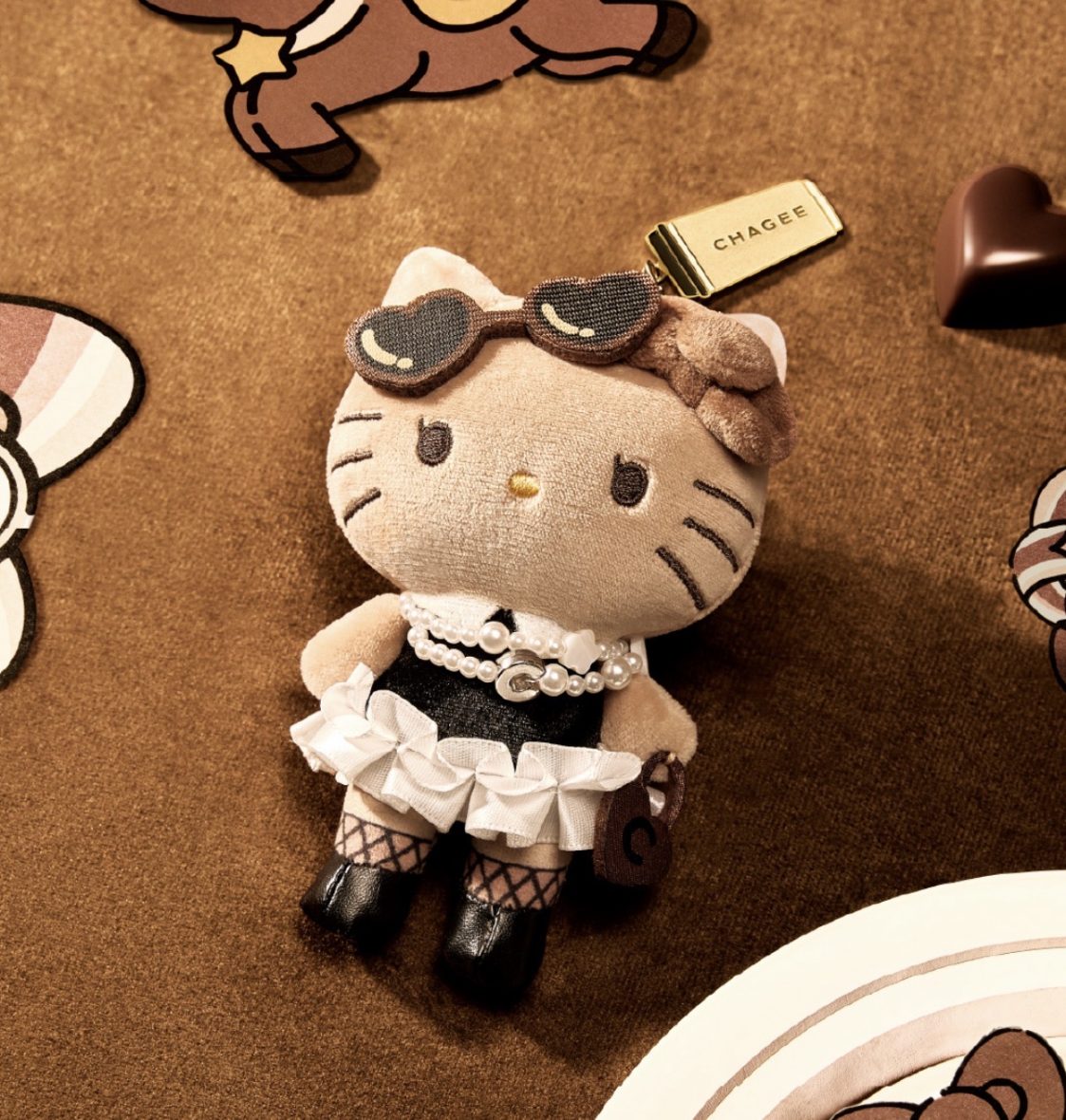 Hello Kitty x Chagee Plush Keychain